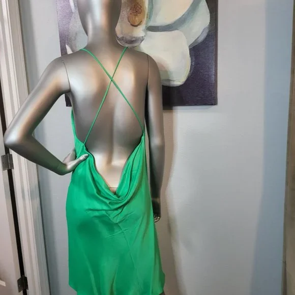 Zara Cowl Neck Satin Slip Dress - Picture 2 of 6